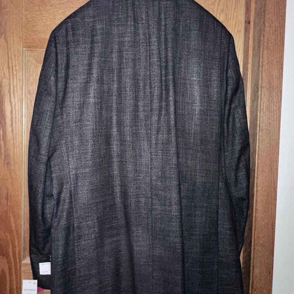 NWT Van Heusen Flex Plain Slim Fit Suit Jacket, Charcoal, 46L - Picture 3 of 7